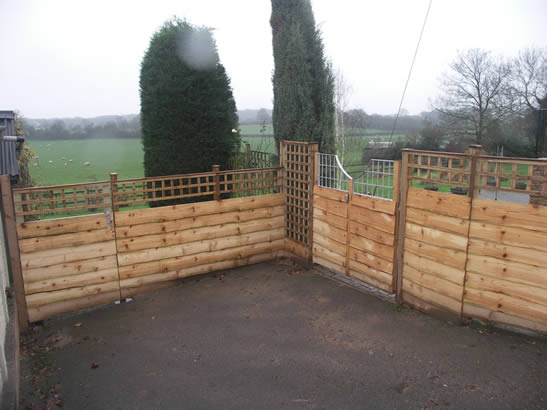 Red cedar panel fence, bespoke garden gates